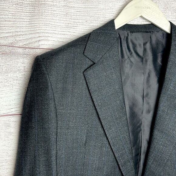 SULKA Gray Suit Jacket Blazer and Vest Super 150 Wool made in Italy size US 42R - Picture 6 of 16